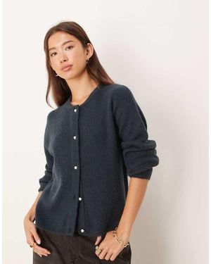 Jdy Lightweight Ribbed Cardigan - Blue