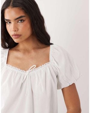 Cotton On Daydream Babydoll Top - White