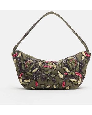 Pull&Bear Schoudertas Van Canvas Met Kralen - Metallic