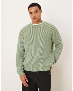 ASOS – langärmliger relaxed-fit-strickpullover - Grün