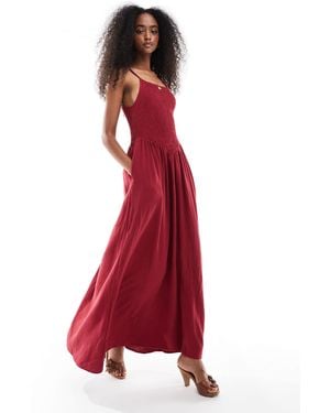 Daisy Street – es maxikleid mit v-förmigem oberteil - Rot