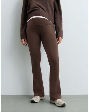 Oysho Warm Maternity Flare Trousers With Zips - Black