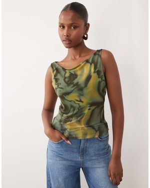 ASOS Sheer Mesh Tank Top - Green