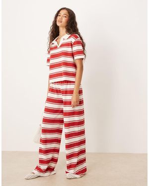 ASOS Wide Leg Trouser Co-ord - Red