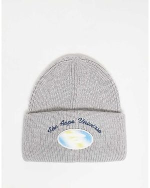Aape By A Bathing Ape Aape By A Bathing Ape Beanie With Logo Badge - Grey