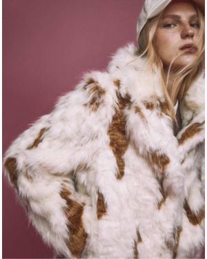 Stradivarius Contrast Fur Jacket - Pink