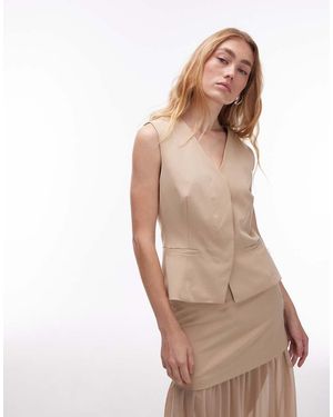 ASOS Tailored High Break Point Waistcoat - Natural