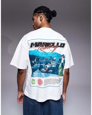 River Island Oversized T-shirt With 'morello Racing' Back Print - Blue