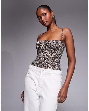 GOOD AMERICAN Mesh Bustier Bodysuit - White