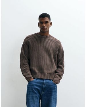 Cotton On – kastiger strickpullover - Blau