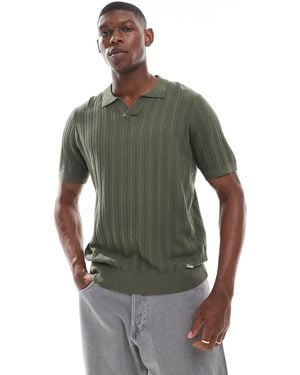 Threadbare – strick-polohemd - Grün