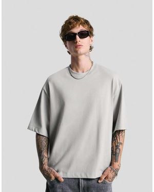 Bershka Short Sleeve T.shirt - Grey