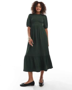Wednesday's Girl Shirred Bust Midaxi Dress - Green