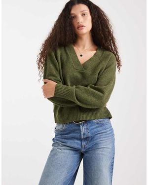 Vero Moda Soft Oversized V-neck Jumper - Green