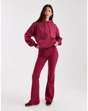 Cotton On Low Rise Bootleg Sweatpant Co-ord - Red