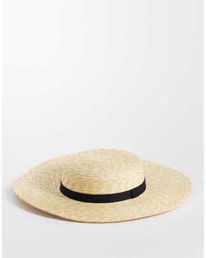 ASOS Sombrero Canotié Beis De Paja-Marrón - Neutro
