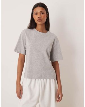 Gina Tricot Short Sleeve Boxy T-shirt - Grey