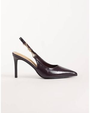 SIMMI Simmi London Shivi Pointed Slingback Heeled Shoes With Embellishment - Natural