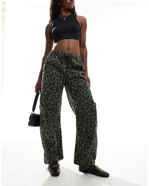 Pull&Bear Slouchy Wide Leg Jean - Brown