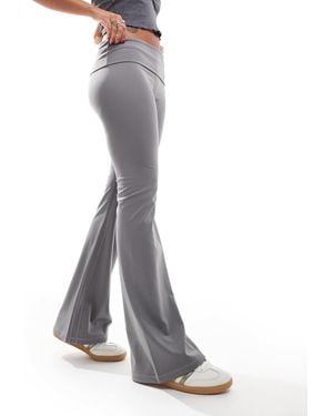 PacSun Foldover Waistband Stretch Flares - White