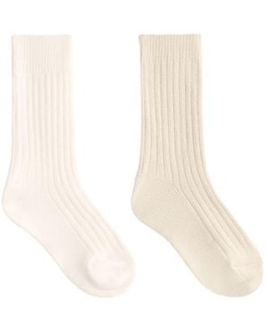Oysho 2 Pairs Of Warm Super-Soft Rib Socks - White