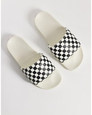 Vans – la costa – slider mit schachbrettmuster - Weiß