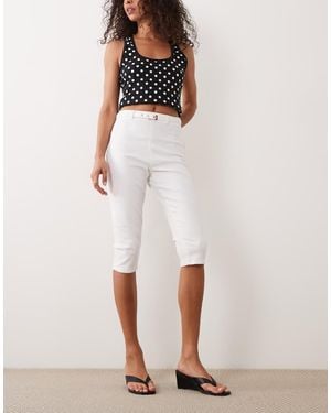 ASOS Capri Jeans With Belt - White