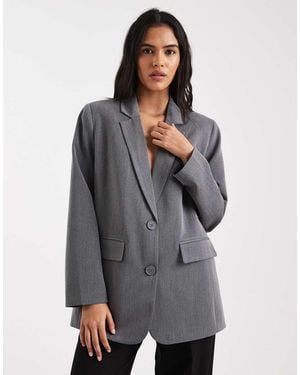 Pieces Oversized Tailored Blazer - Grey