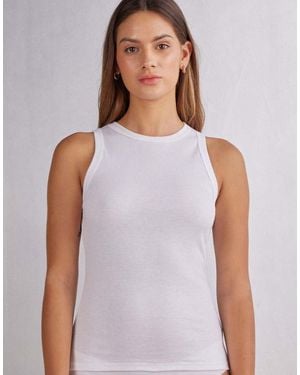 Intimissimi Ribbed Superior Cotton Vest Top - Grey