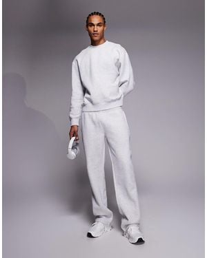 4505 Icon Rest Day Heavyweight 440Gsm Cotton Wide Leg Jogger With Zip Pockets - Grey