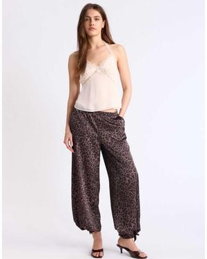 Stradivarius Printed Flowing Satin Trousers - Multicolour