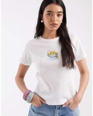 JJXX Tee With Olive Print - White