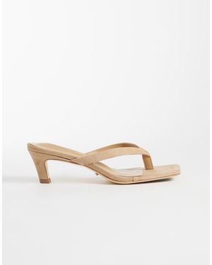 Tony Bianco Topaz Kitten Heel Toe Thong Sandals - White