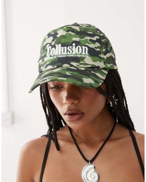 Collusion Gorra Con Estampado De Camuflaje Y Bordado De - Verde