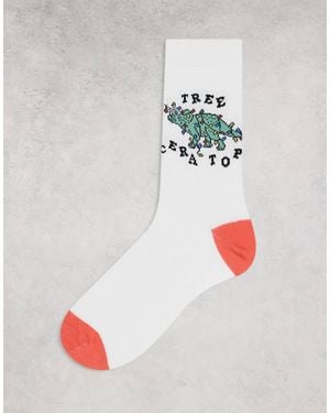 ASOS Calcetines Blancos Para Navidad Con Estampado Gráfico De Dinosaurio De