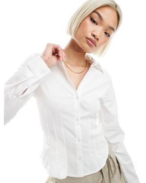 Pull&Bear Fitted Shirt - White
