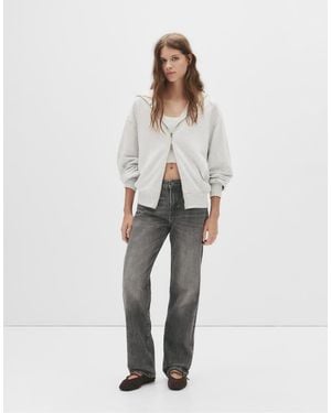 Pull&Bear Mid-waist Straight-leg Jeans - White