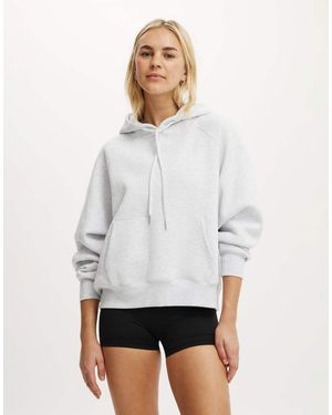Cotton On Plush Essential Raglan Hoodie - White