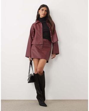 ASOS Minirok Van Leerlook Met Vlechtstructuur - Rood