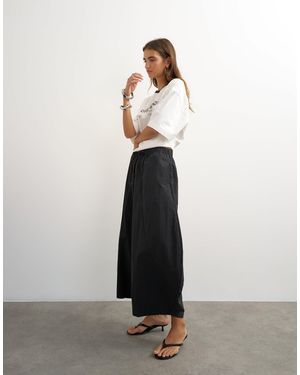 TOPSHOP Techy Oversized Ovoid Mid Length Trouser - White