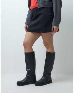 ASOS Curve Cerys Chunky Pull On Riding Knee Boots - Black