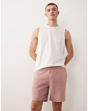 ASOS Essentials Slim Mid Length Jersey Shorts - Natural