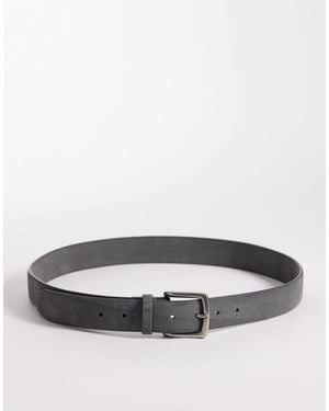 ASOS Smart Suede Belt With Buckle - Gray