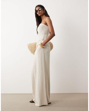 Miss Selfridge Tailored Linen Look Palazzo Pants - Natural