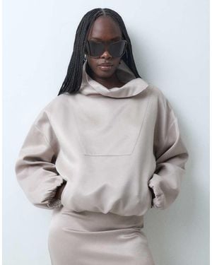 ASOS Satijnen Jack Met Opstaande Boord - Grijs