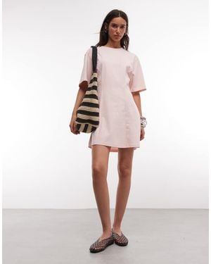 Monki Vestito T-Shirt Corto Sagomato Color Pesca - Neutro