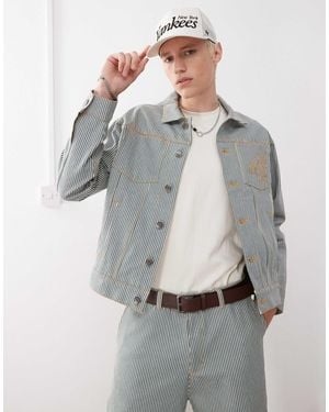 KTZ – e jeansjacke mit nadelstreifen, kombiteil - Grau