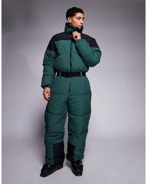 ASOS 4505 Ski & Snow 4505 Ski Water Repellent Insulated Puffer Ski Suit - Blue