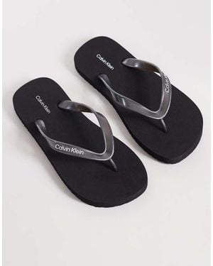 Calvin Klein Jeans Metallic Flip Flops - Black