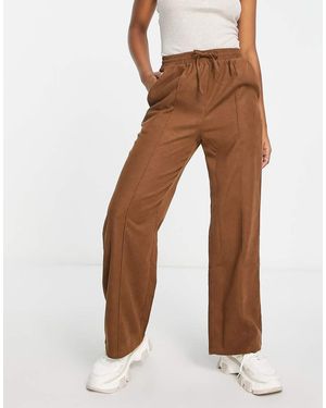 Lola May Wide Leg Drawstring Trousers - White